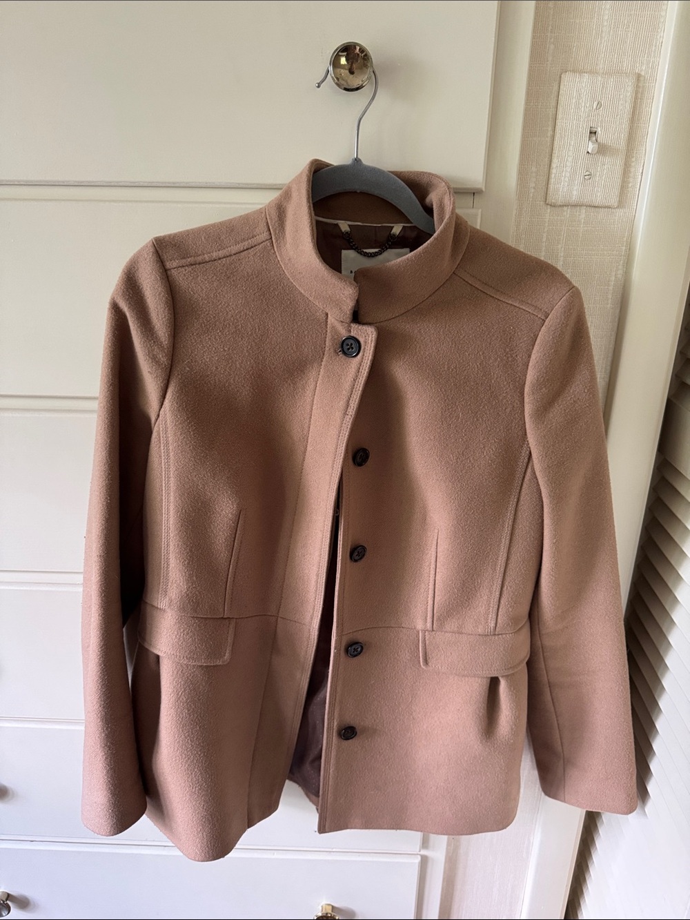 Vintage Banana Republic Taupe Short Wool Blend Coat